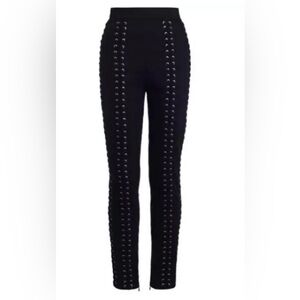 Zimmermann Cavalier Stovepipe Black Lace-Up Trousers NEW size 6